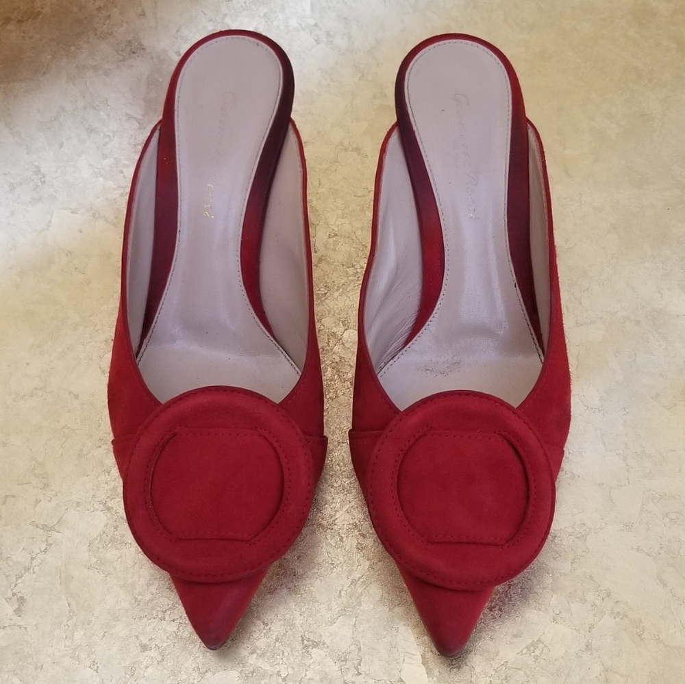 Gianvito rossi milan/ red suede mule